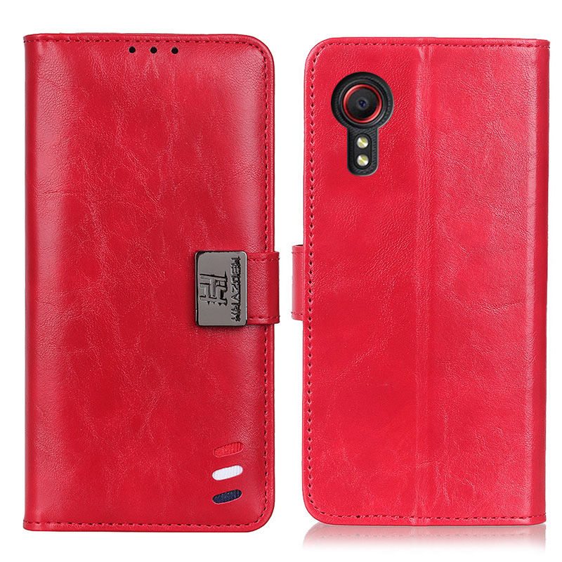 

Textured Wallet Stand Leather Protective Case for Samsung Galaxy Xcover 5 - Red, Galaxy Xcover 5
