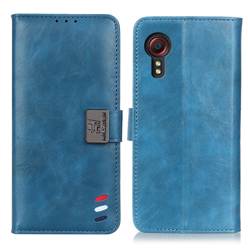 

Textured Wallet Stand Leather Protective Case for Samsung Galaxy Xcover 5 - Blue, Galaxy Xcover 5