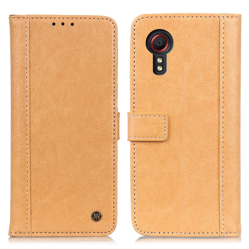 

Rhino Grain Leather Wallet Shell Case for Samsung Galaxy Xcover 5 - Brown, Galaxy Xcover 5