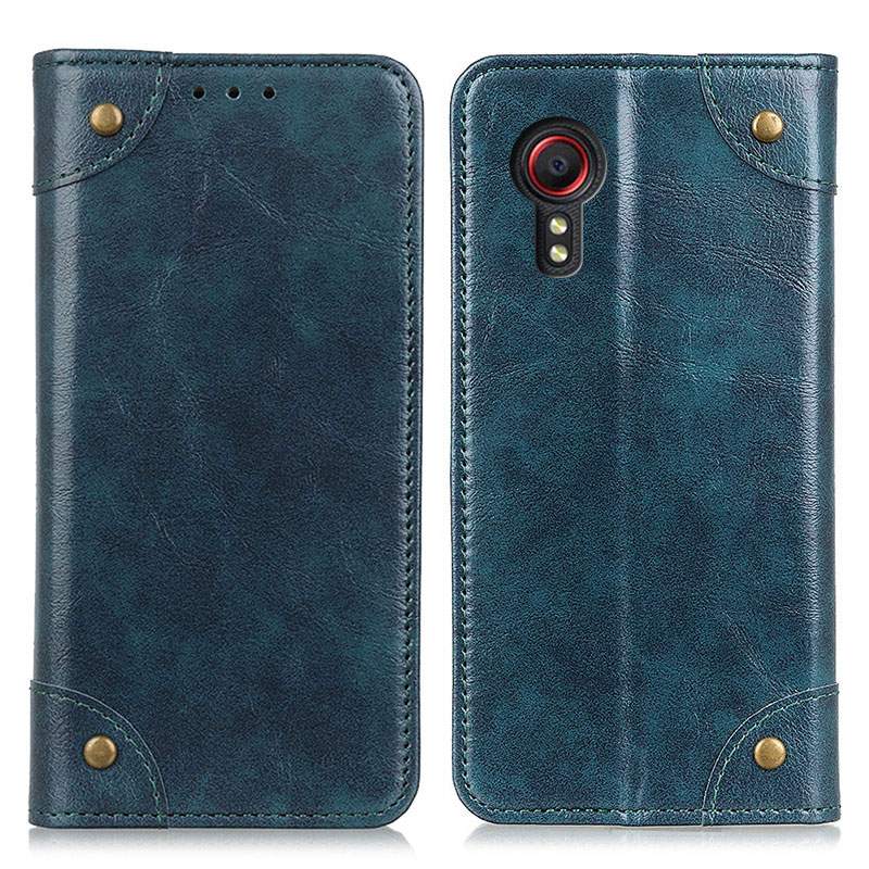 

Auto-absorbed Leather Wallet Case Shell for Samsung Galaxy Xcover 5 - Blue, Galaxy Xcover 5