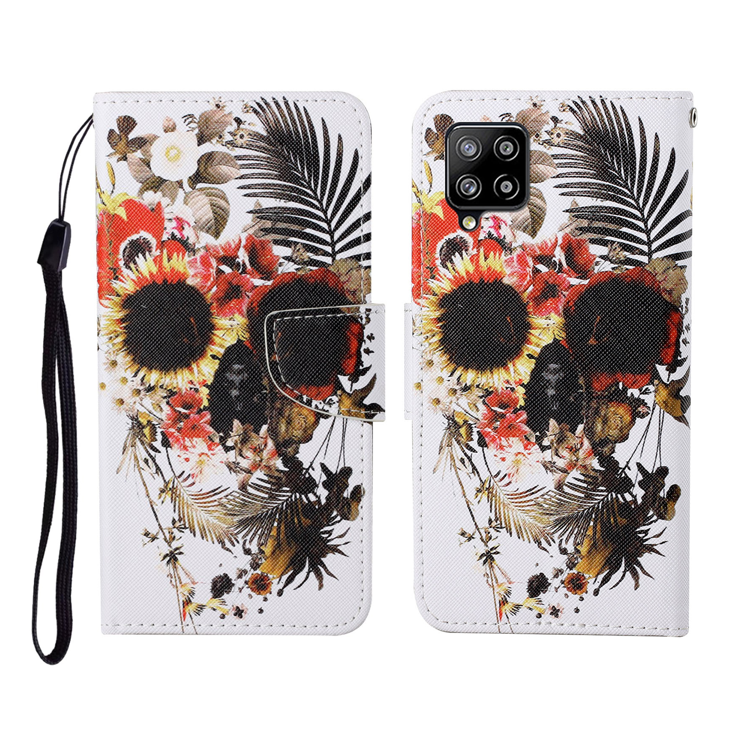 

Wallet Design Pattern Printing PU Leather Full Protection Phone Cover Case with Stand for Samsung Galaxy A42 5G - Skull, Galaxy A42 5G