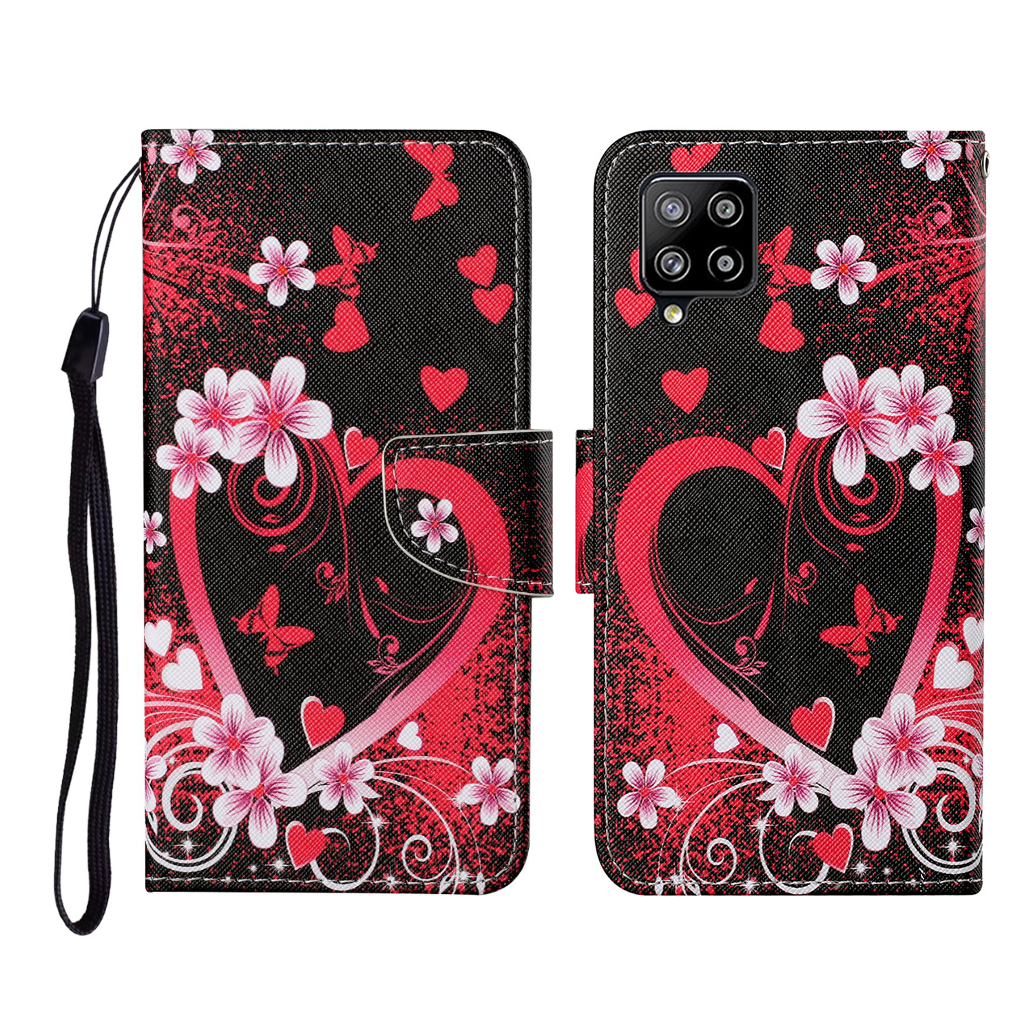 

Wallet Design Pattern Printing PU Leather Full Protection Phone Cover Case with Stand for Samsung Galaxy A42 5G - Heart, Galaxy A42 5G