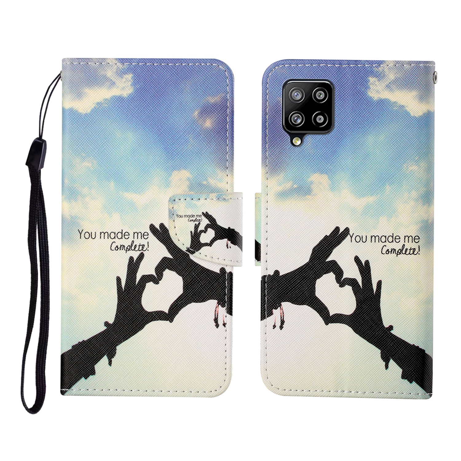 

Wallet Design Pattern Printing PU Leather Full Protection Phone Cover Case with Stand for Samsung Galaxy A42 5G - Heart Shape, Galaxy A42 5G