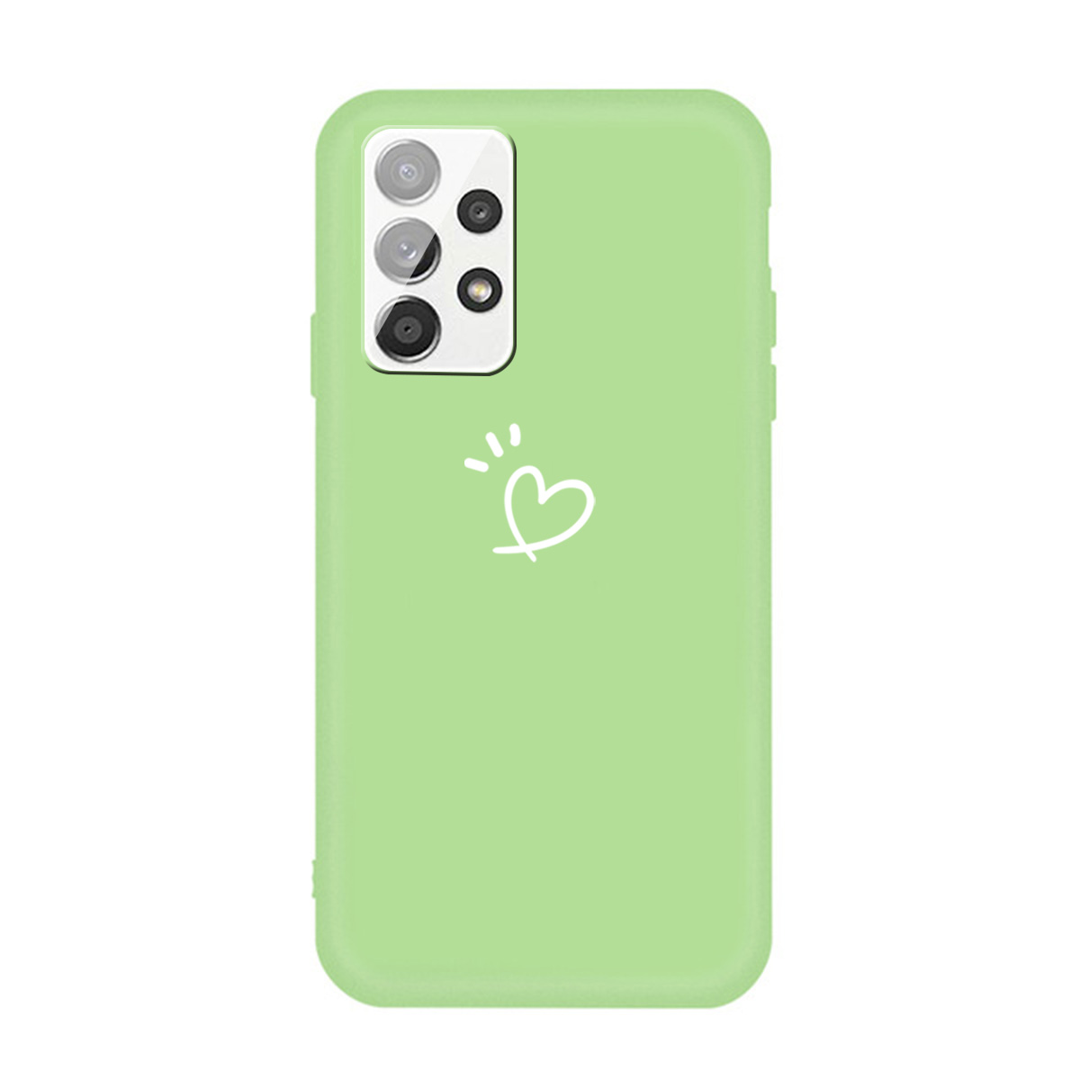 

Love Heart Pattern Matte Гибкий Телефон TPU Для Samsung Galaxy A72 5G / 4G. - Зеленый, Galaxy A72 5G