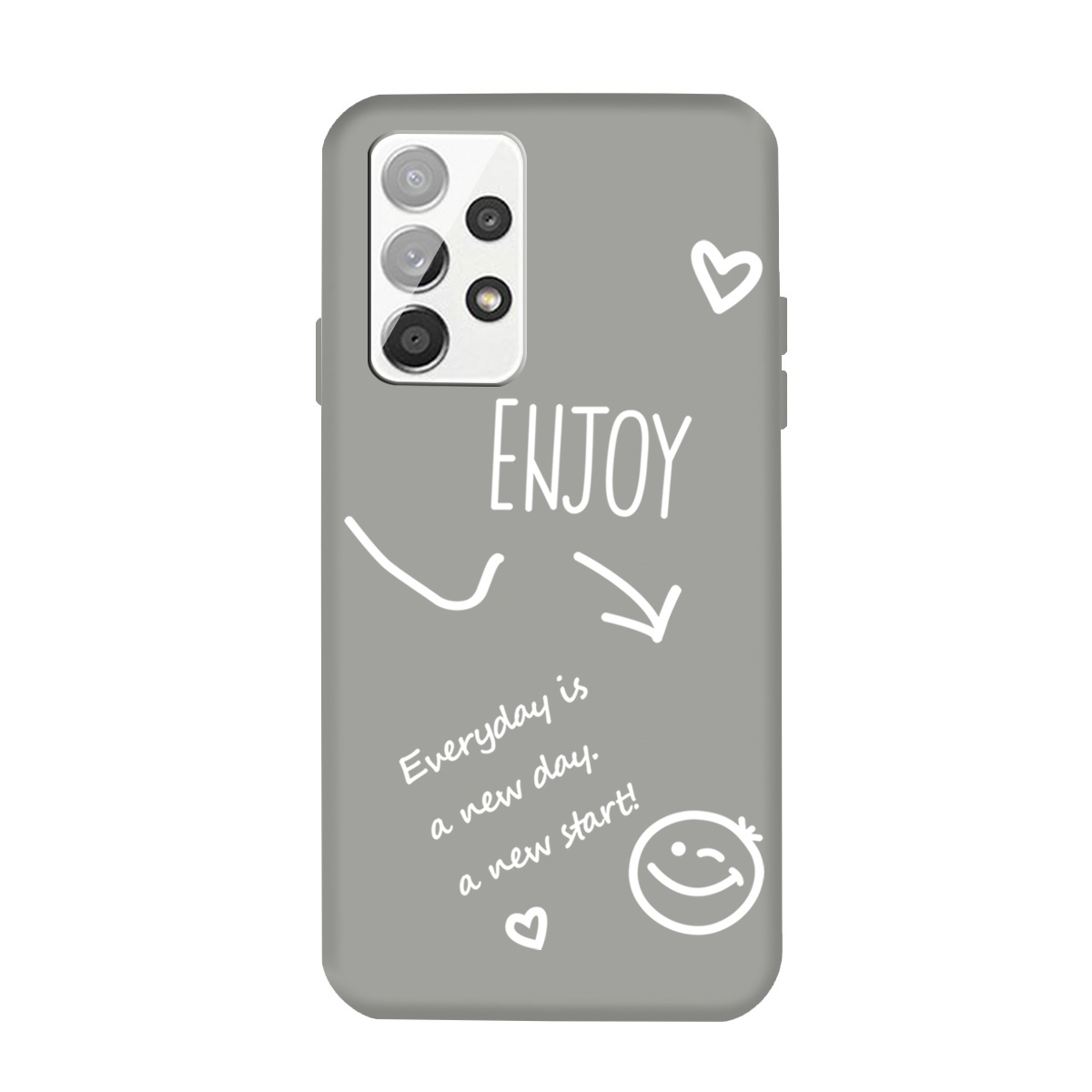 

Enjoy Smile Pattern Matte TPU Protector Back Case for Samsung Galaxy A72 5G / 4G - Grey, Galaxy A72 5G