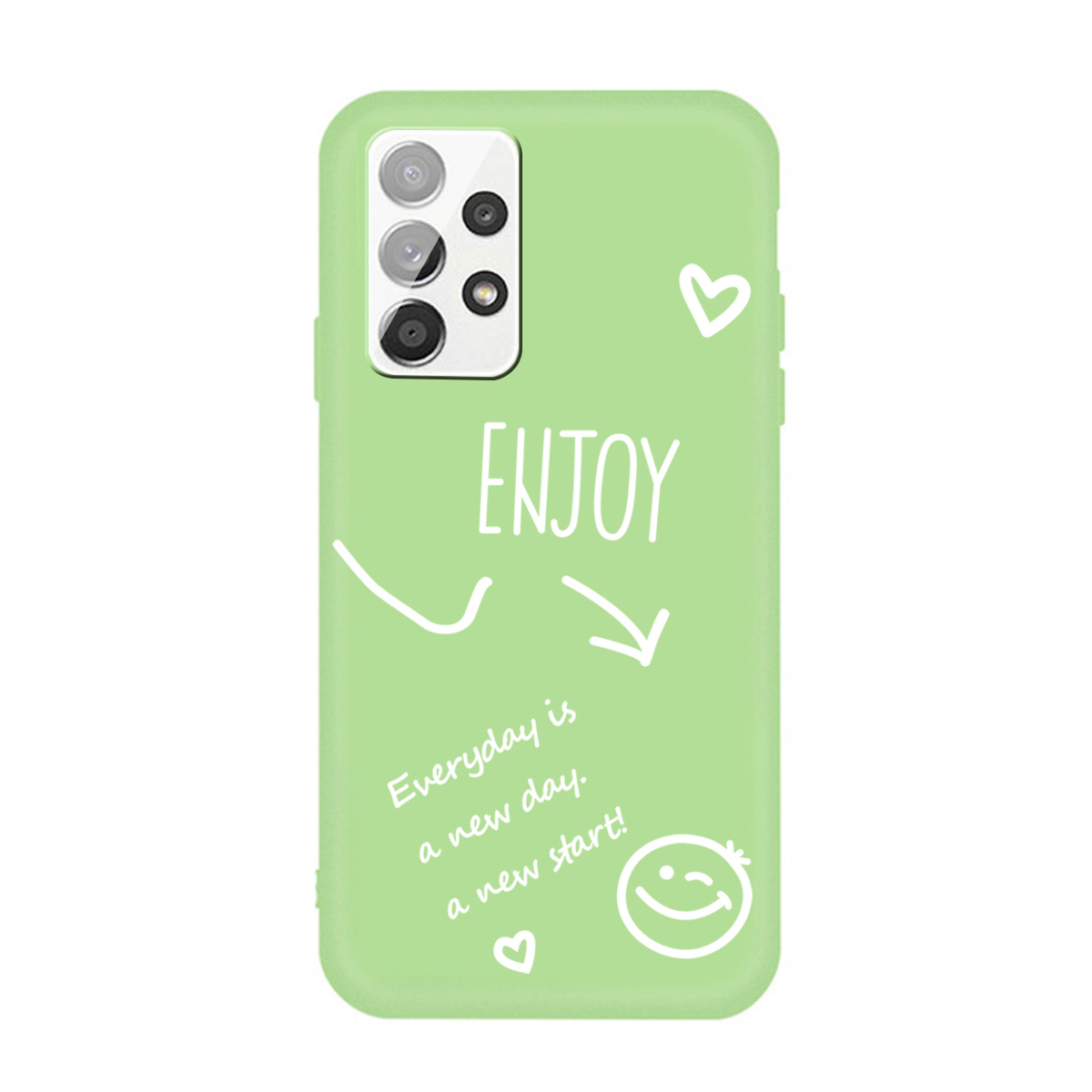 

Enjoy Smile Pattern Matte TPU Protector Back Case for Samsung Galaxy A72 5G / 4G - Green, Galaxy A72 5G