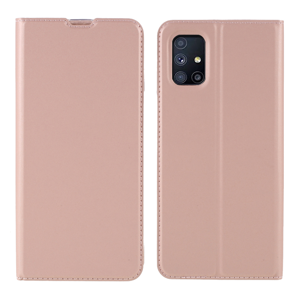 

Auto-absorbed PU Leather Phone Case Stand for Samsung Galaxy M51 with Card Holder - Rose Gold, Galaxy M51