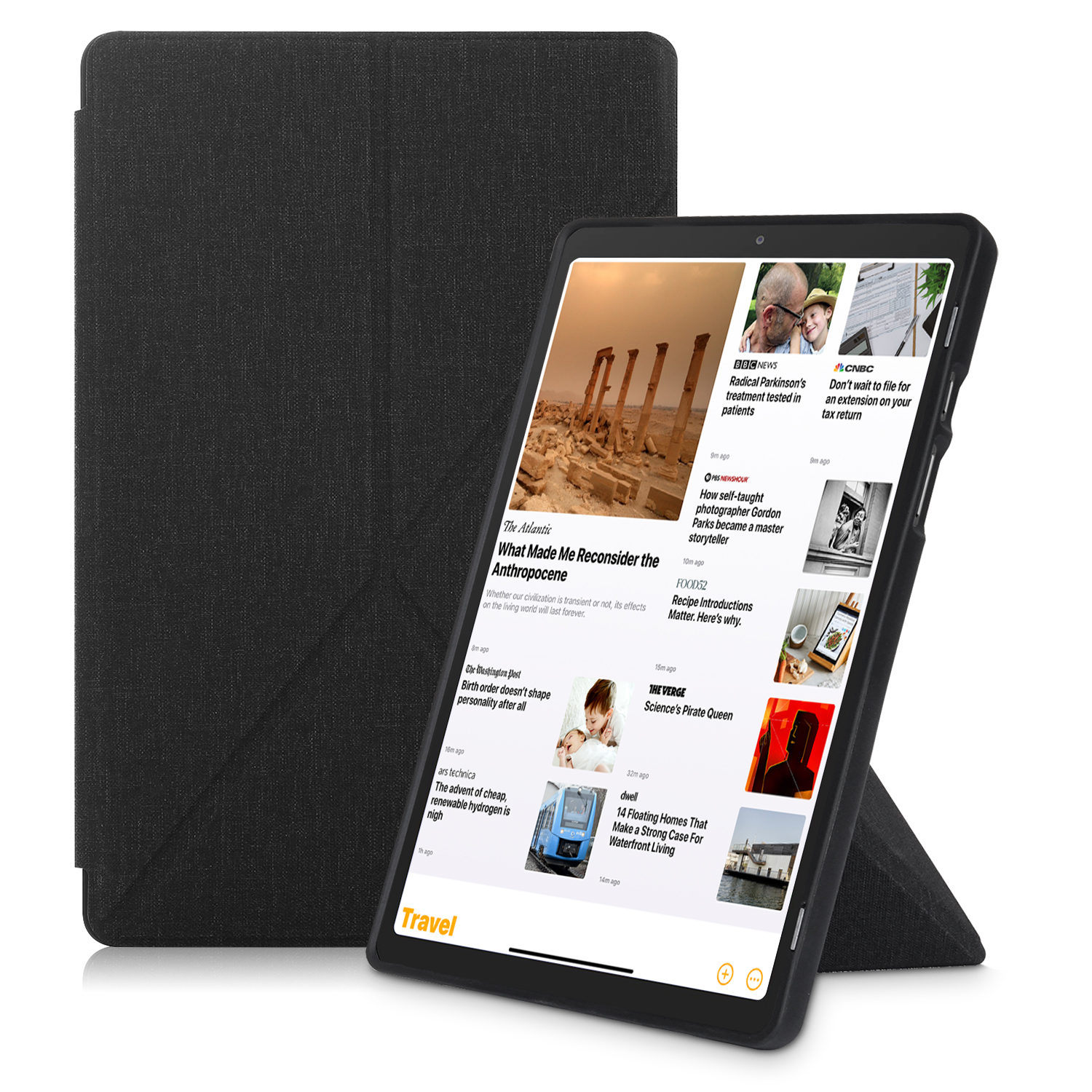 

Origami Stand Smart Кожаный Чехол С Сильным Магнитом Для Samsung Galaxy Tab A7 10.4 (2020) T500 - Чернить, Galaxy Tab A7 10.4 (2020)