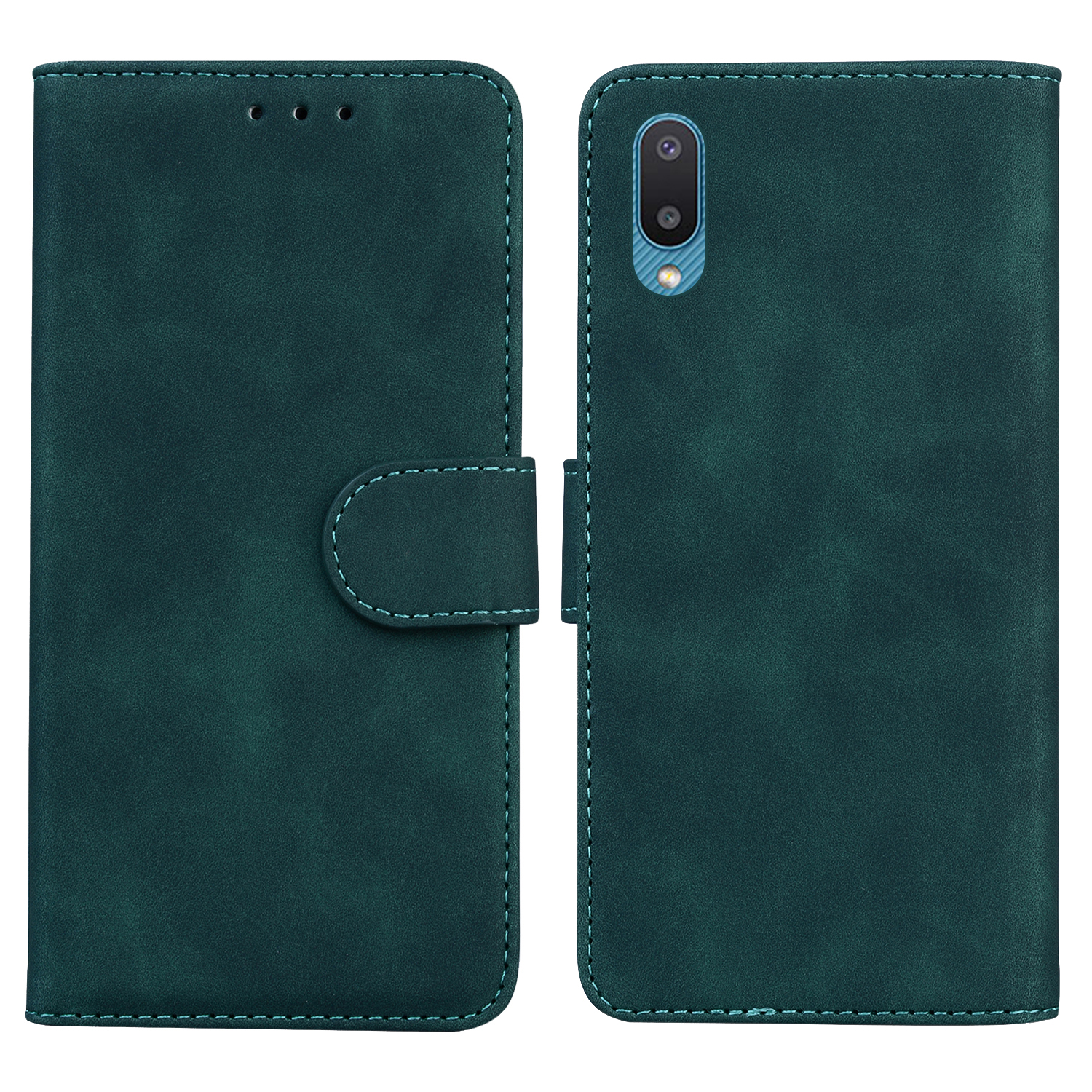 

Wallet Stand Magnetic Clasp PU Leather Case for Samsung Galaxy M02 / A02 - Green, Galaxy M02