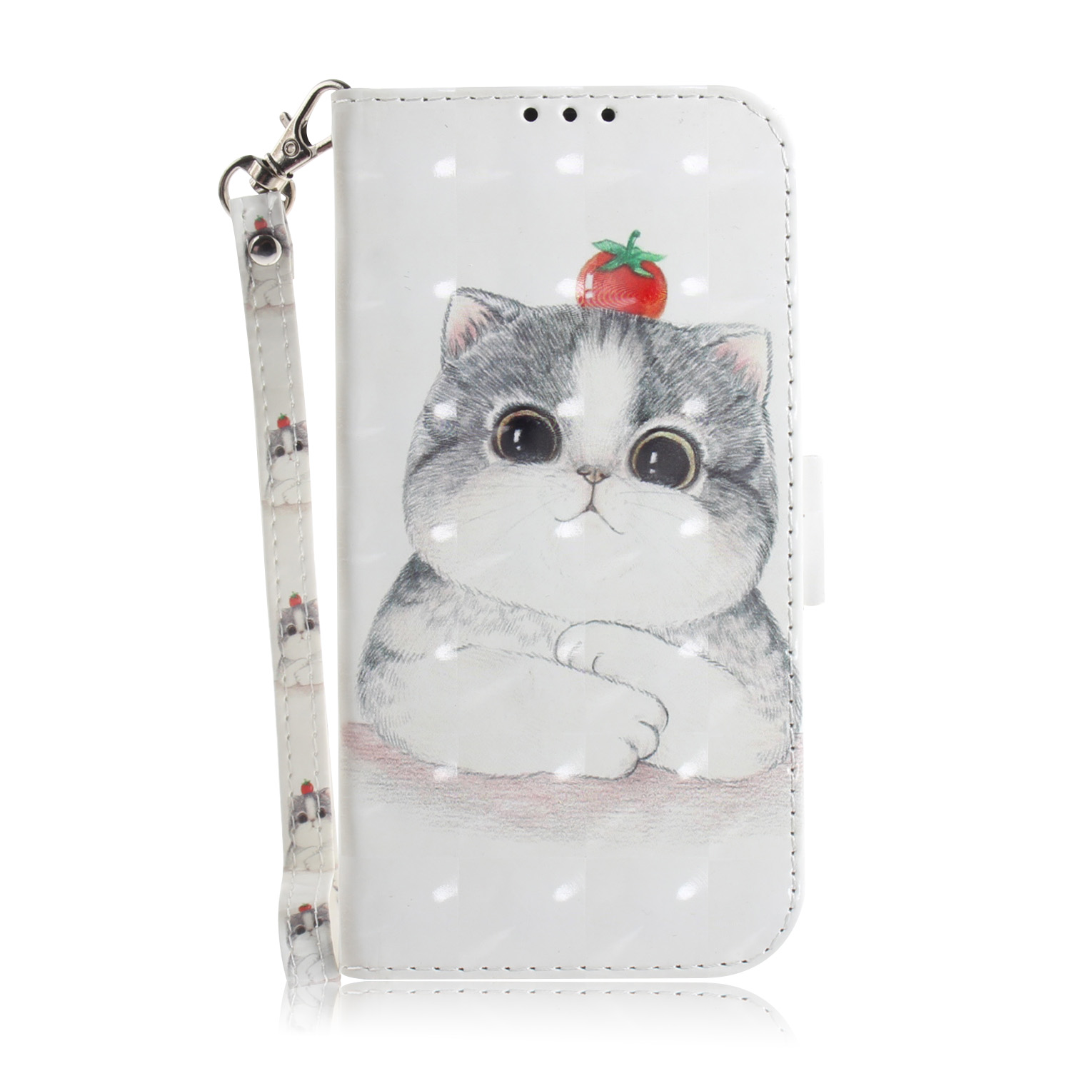 

3D Pattern Printing PU Leather Wallet Stand Full-Protection Phone Shell Case for Samsung Galaxy A52 4G/5G / A52s 5G - Fat Cat, Galaxy A52 5G