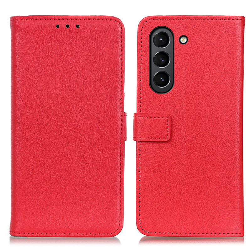 

Litchi Skin Magnetic Leather Stand Case for Samsung Galaxy S21 FE - Red, Galaxy S21 FE 5G