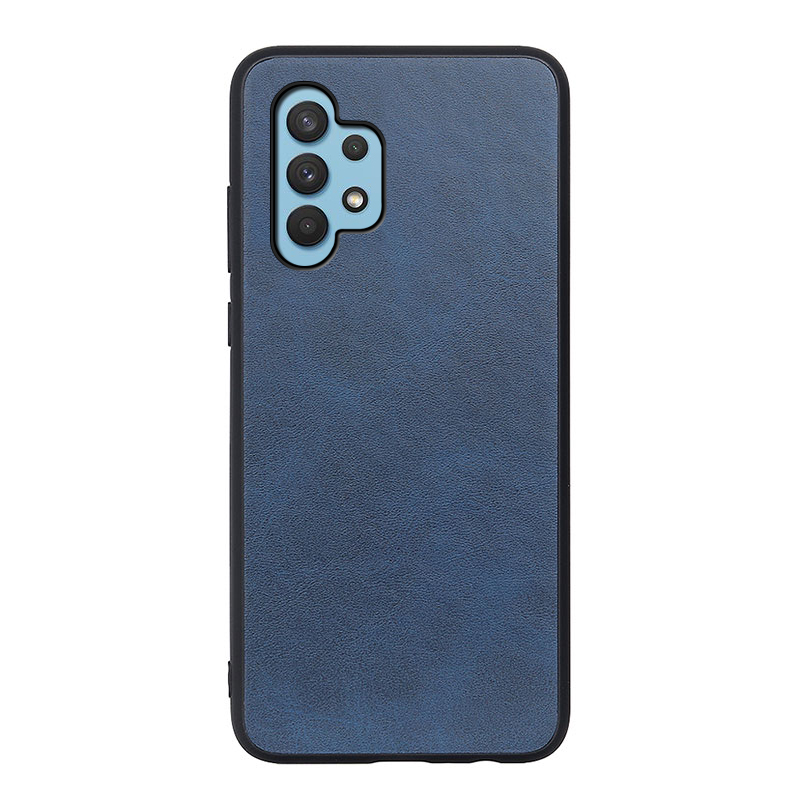 

Leather Coated PC + TPU Hybrid Phone Case Cover for Samsung Galaxy A32 4G (EU Version) - Blue, Galaxy A32 4G (EU Version)