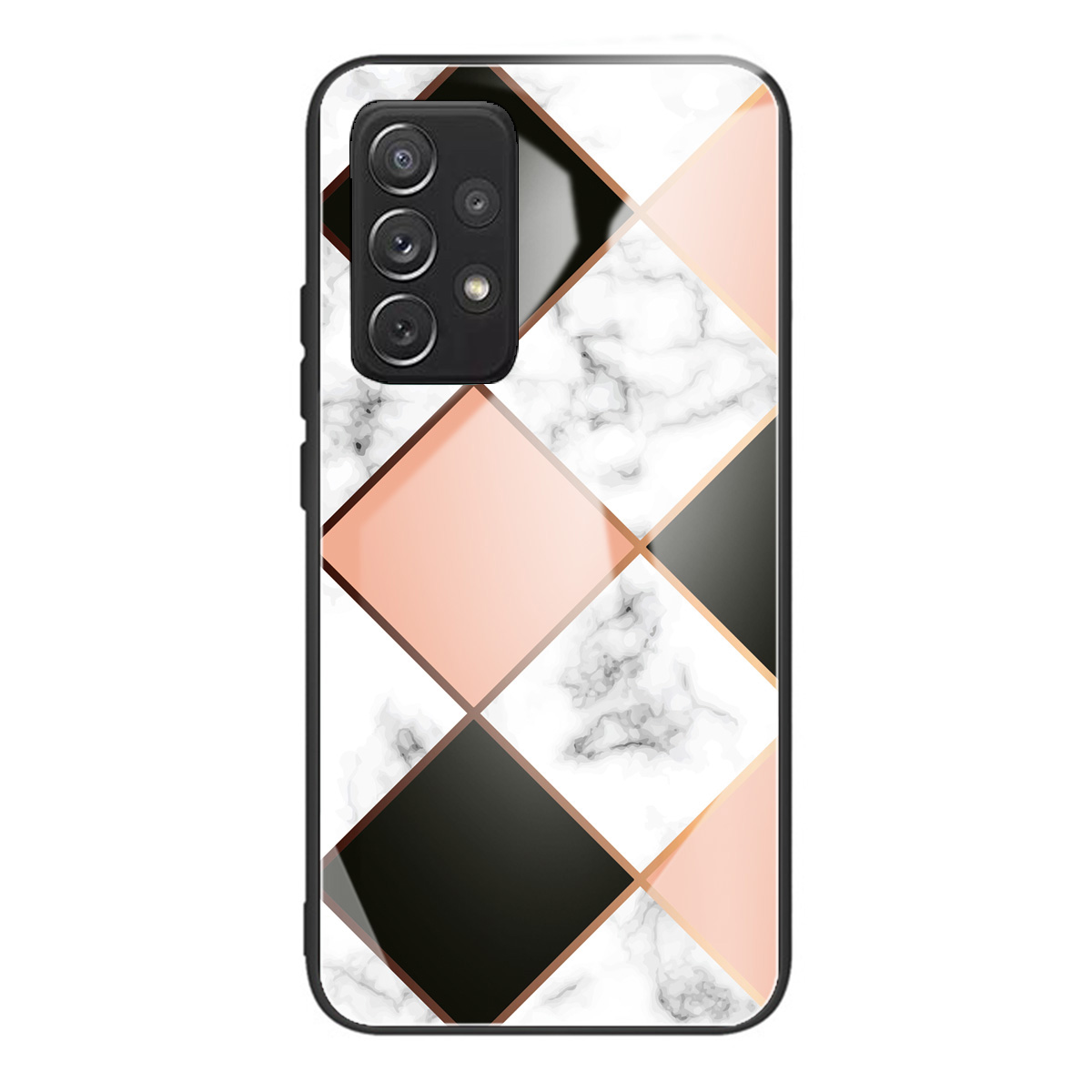 

Tempered Glass Back + TPU Marble Pattern Hybrid Phone Protector Case for Samsung Galaxy A52 4G/5G / A52s 5G - Style J, Galaxy A52 5G