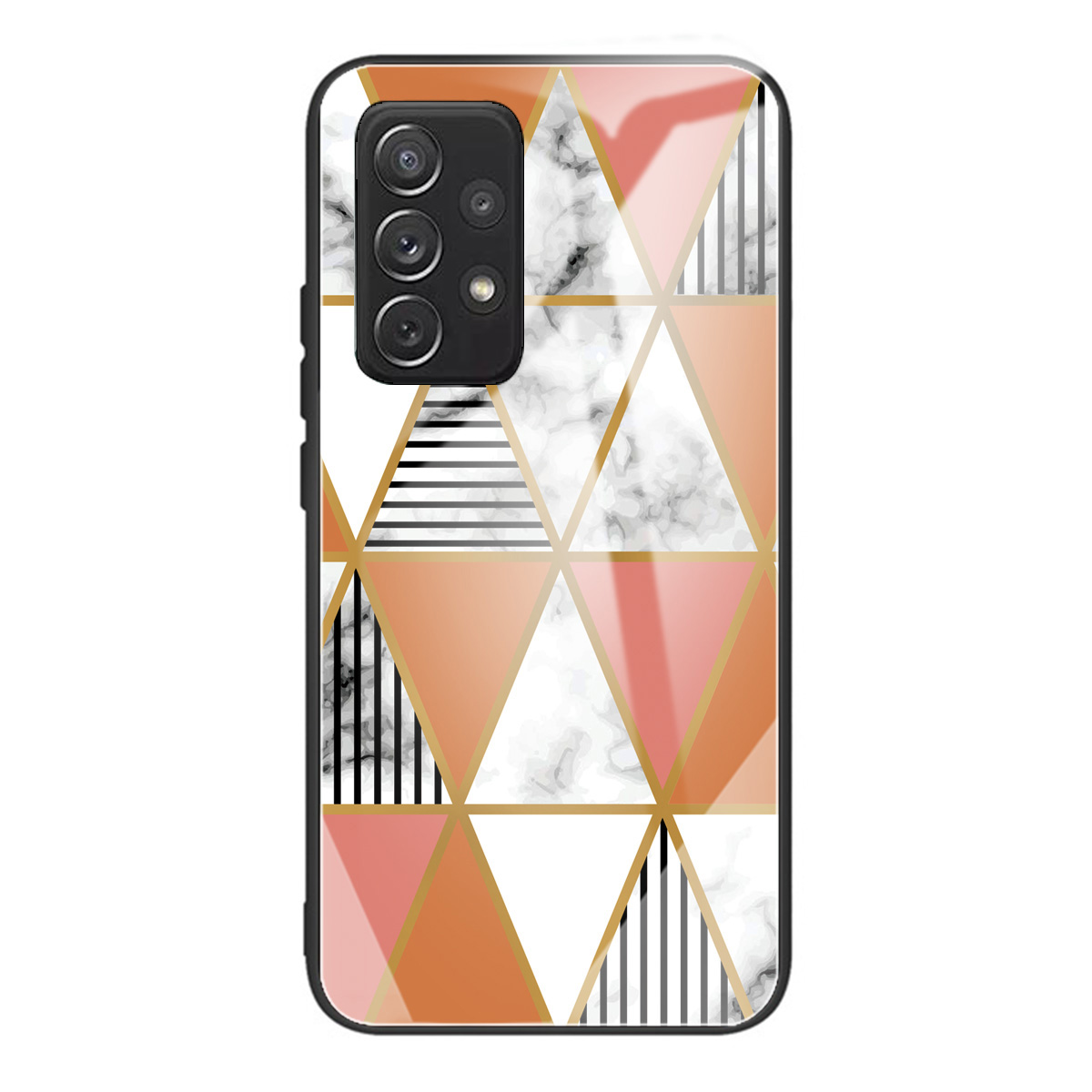 

Tempered Glass Back + TPU Marble Pattern Hybrid Phone Protector Case for Samsung Galaxy A52 4G/5G / A52s 5G - Style T, Galaxy A52 5G