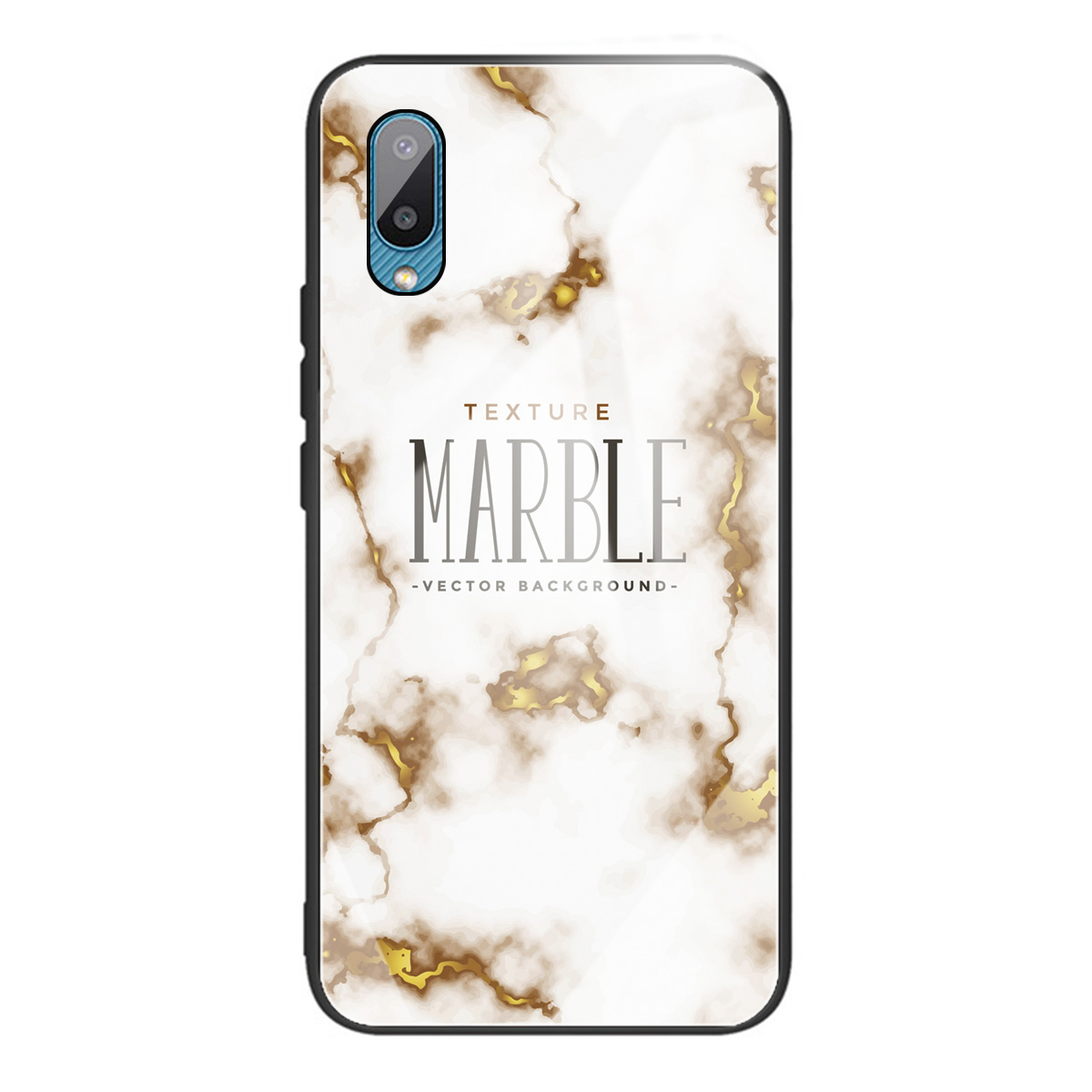 

Tempered Glass Back + TPU Hybrid Phone Case Marble Pattern Printing Shell for Samsung Galaxy A02/M02 - Style E, Galaxy A02