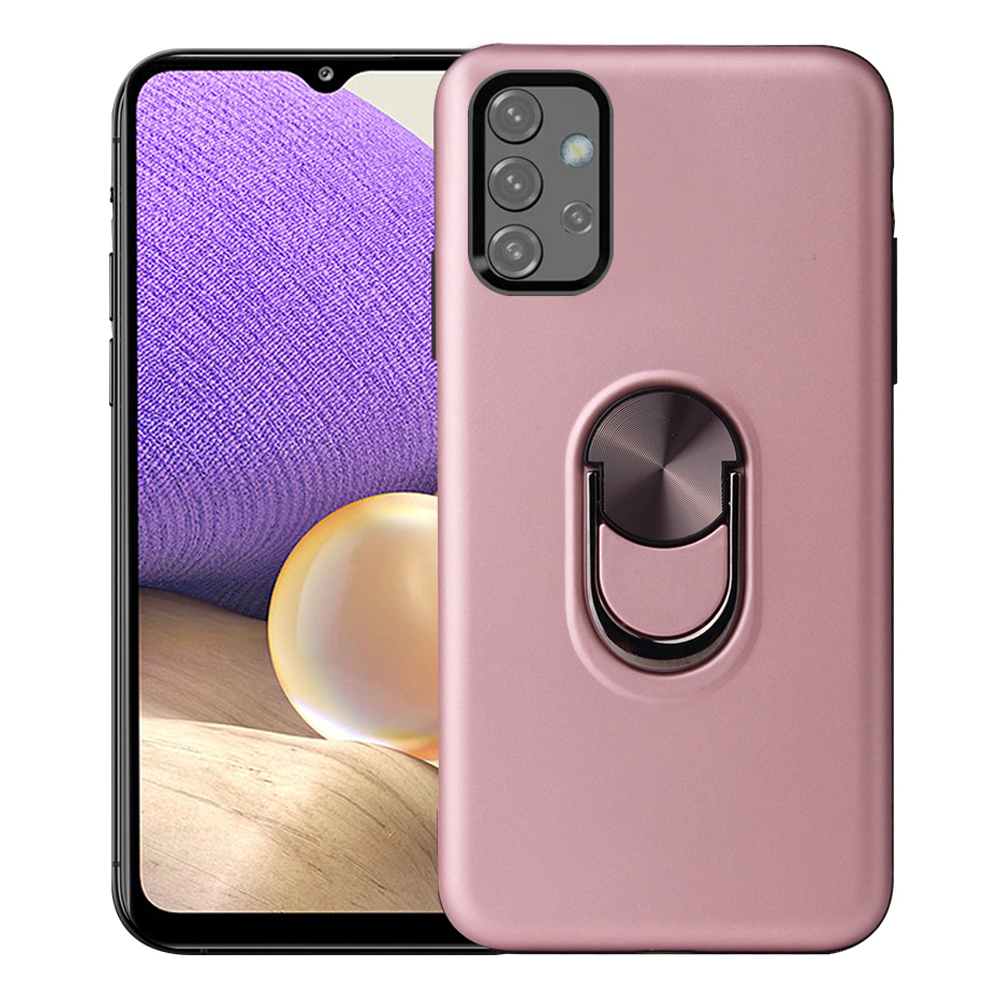 

Detachable PC + TPU Hybrid Phone Protective Case with Finger Ring Kickstand for Samsung Galaxy A32 5G/M32 5G - Rose Gold, Galaxy A32 5G