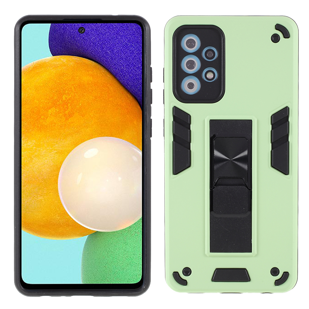 

TPU + PC Hybrid Phone Protector Case Cover С Помощью Кронштейна Из Бигопочных Для Samsung Galaxy A52 5G / 4G - Светло-зеленый, Galaxy A52 5G
