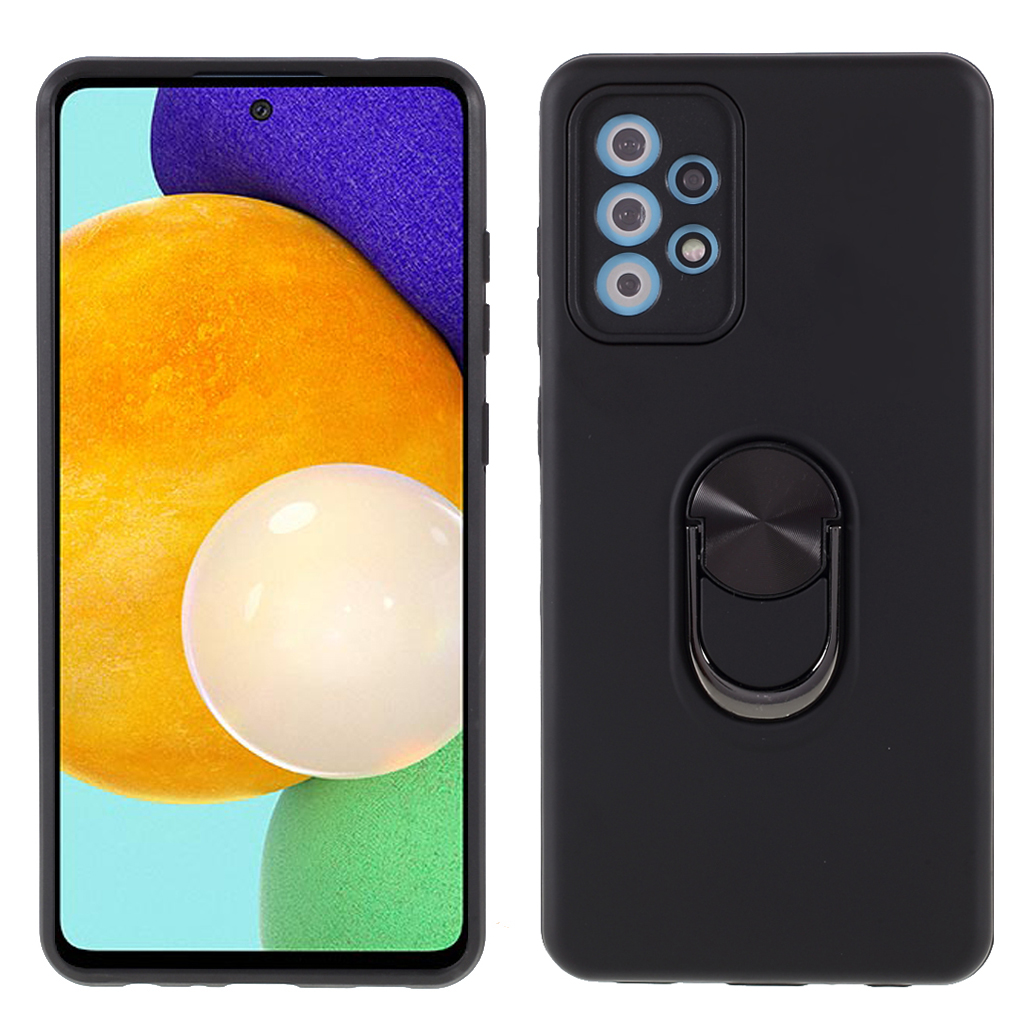 

Съемный Корпус Гибридного Телефона PC + TPU с Подставкой Для Calcting Finger Cring Tickstd Для Samsung Galaxy A52 5G - Черный, Galaxy A52 5G