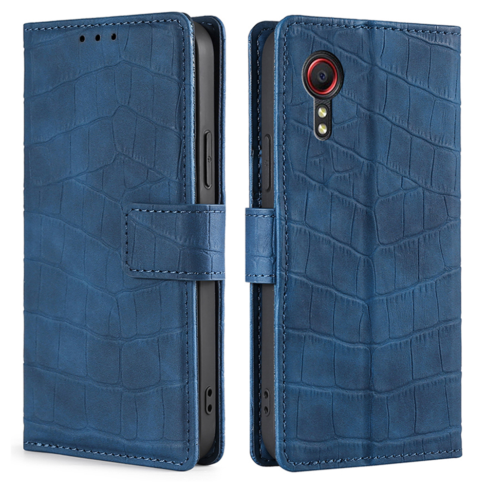 

Full Protection Crocodile Surface PU Leather Phone Case Wallet Stand Shell for Samsung Galaxy Xcover 5 - Blue, Samsung Galaxy Xcover 5