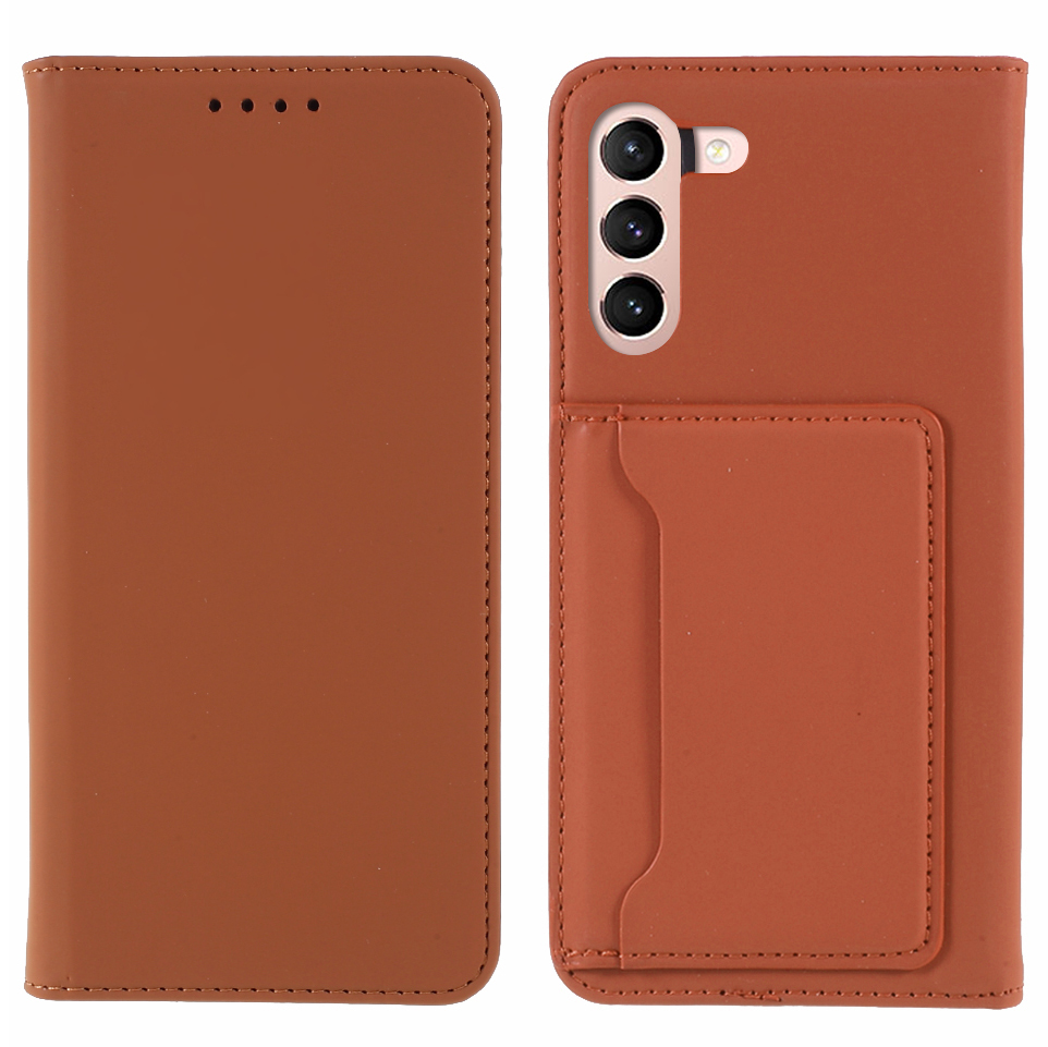 

Automatic Suction Liquid Silicone Feel Leather Wallet Case for Samsung Galaxy S21 FE - Brown, Galaxy S21 FE 5G
