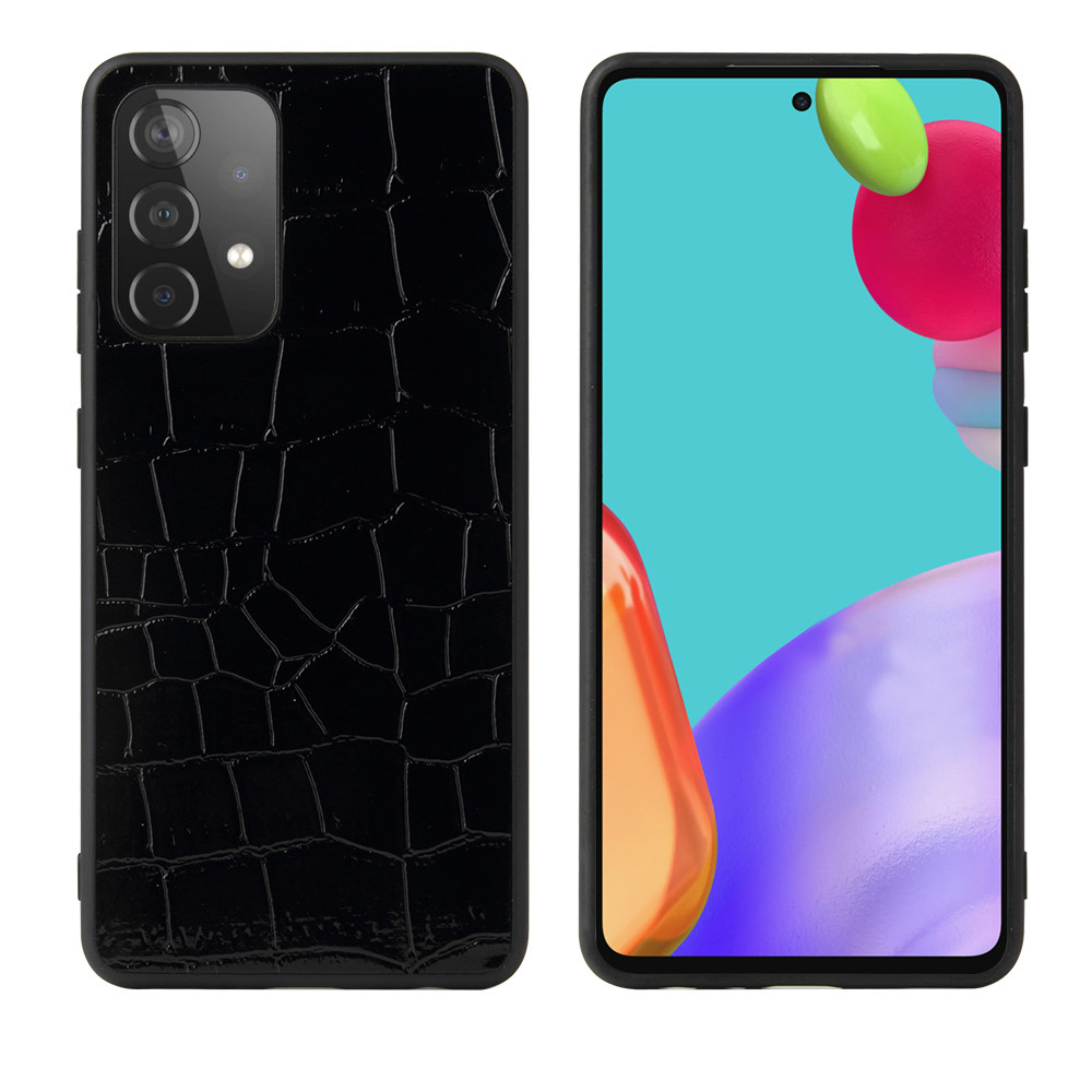 

Textured PU Leather Coated TPU + PC Phone Cover Shell for Samsung Galaxy A72 4G/5G - Crocodile Texture, Galaxy A72 4G
