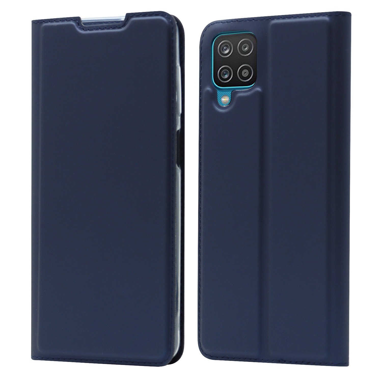 

Card Holder Design PU Leather Magnetic Closure Cell Phone Case Stand and for Samsung Galaxy A12 - Blue, Galaxy A12