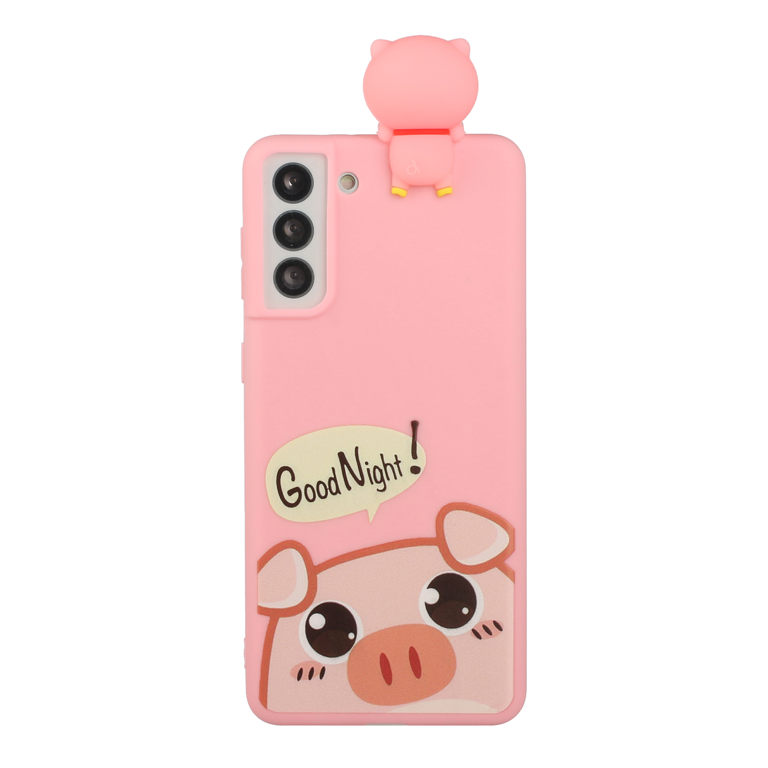 

3D Милая Кукла Pattern Photion TPU Телефон Case Cover Cover Protector Для Samsung Galaxy S21 + 5G - Свинья, Samsung Galaxy S21+