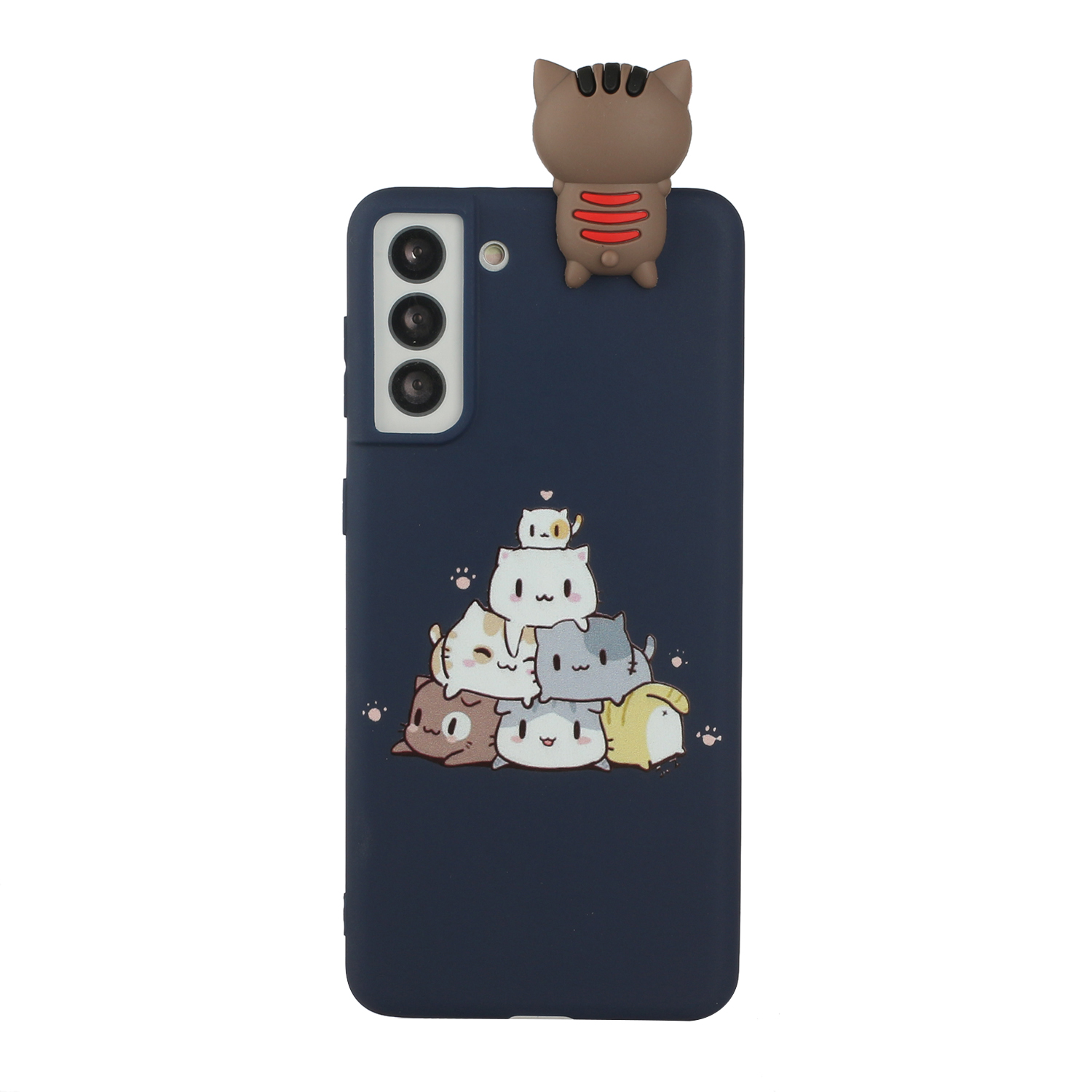 

3D Милая Кукла Pattern Photion TPU Телефон Case Cover Cover Protector Для Samsung Galaxy S21 + 5G - Кошки, Samsung Galaxy S21+