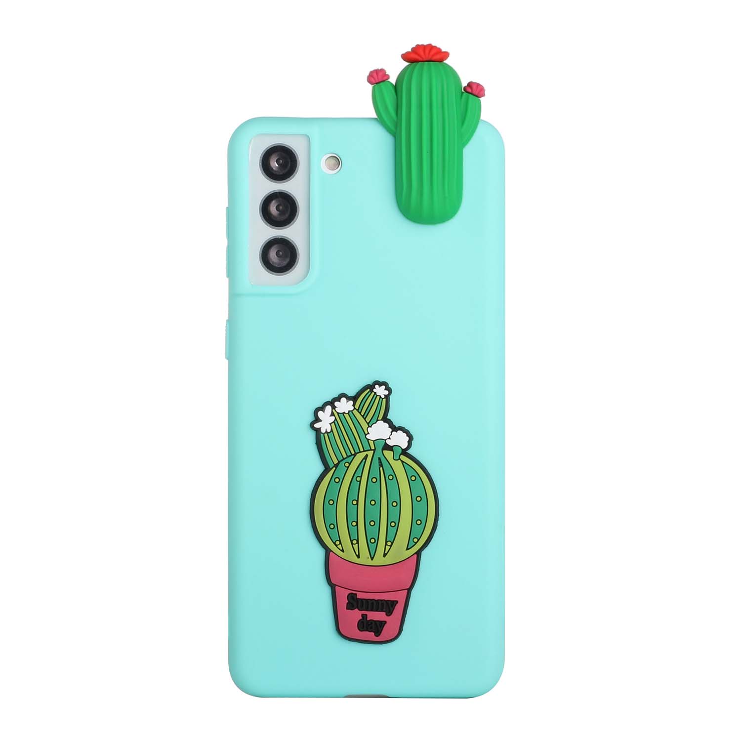 

3D Милая Печать Декор TPU Cover Cover Чехол Для Samsung Galaxy S21 + 5G - Кактус, Samsung Galaxy S21+