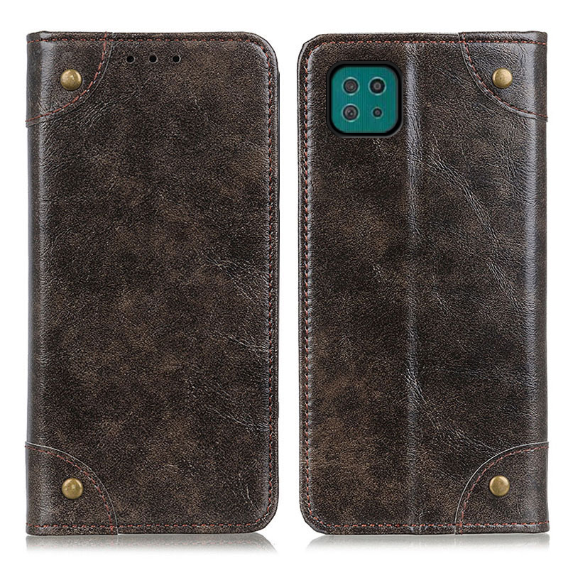 

Auto-Absorbed Leather Phone Stand Case for Samsung Galaxy A22 5G (EU Version) - Coffee, Galaxy A22 5G (EU Version)