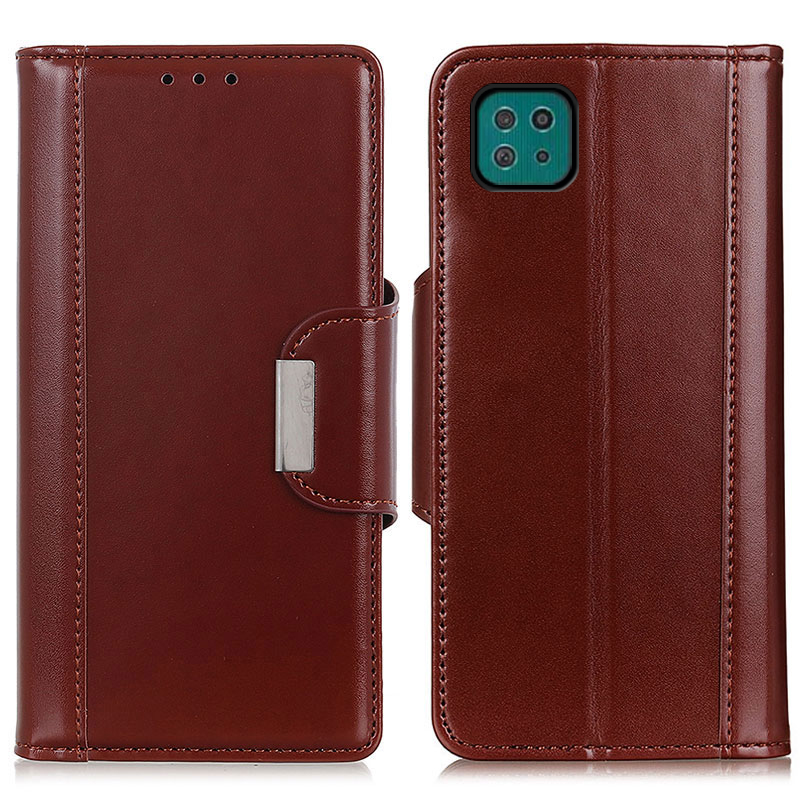 

Magnetic Clasp PU Leather Wallet Stand Design Protection Case Shell for Samsung Galaxy A22 5G (EU Version) - Brown, Galaxy A22 5G (EU Version)