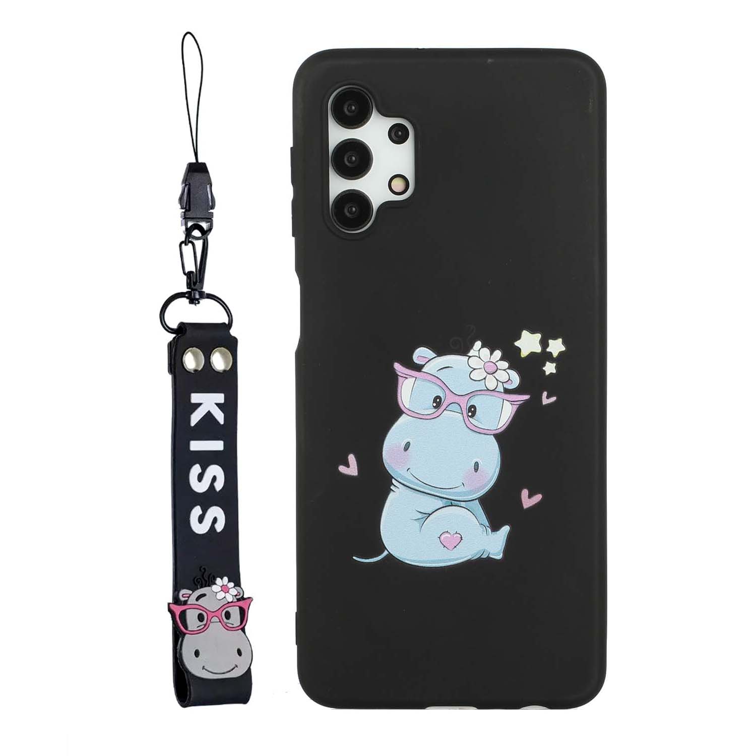 

Silicone Strap Design Well-Protected TPU Gel Protective Case with Pattern Printing for Samsung Galaxy A32 5G - Black, Galaxy A32 5G