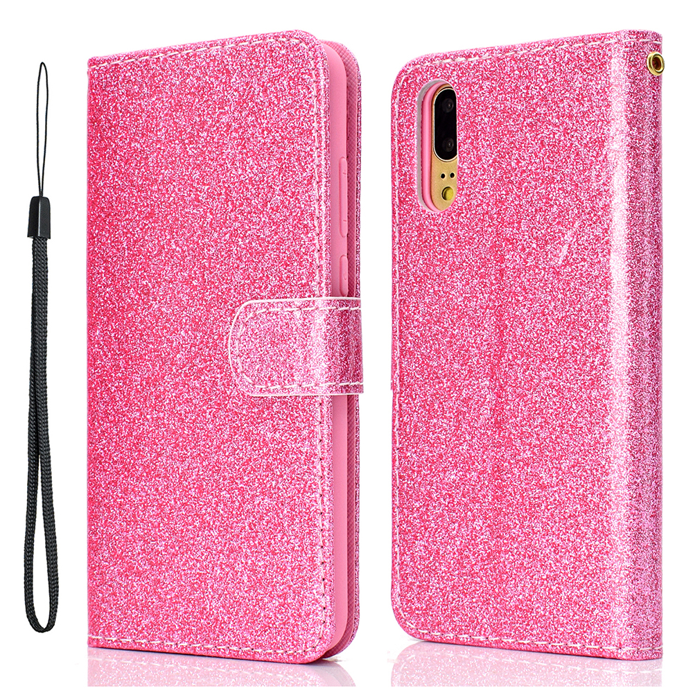 

Flash Powder Leather Stand Phone Case with Card Slots for Samsung Galaxy A02 (EU Version) - Pink, Galaxy A02