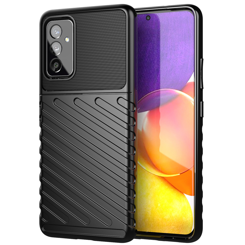 

Громовая Серия Twill Texture Soft TPU Phone Shell Для Samsung Galaxy A82 5G - Черный, Galaxy A82 5G
