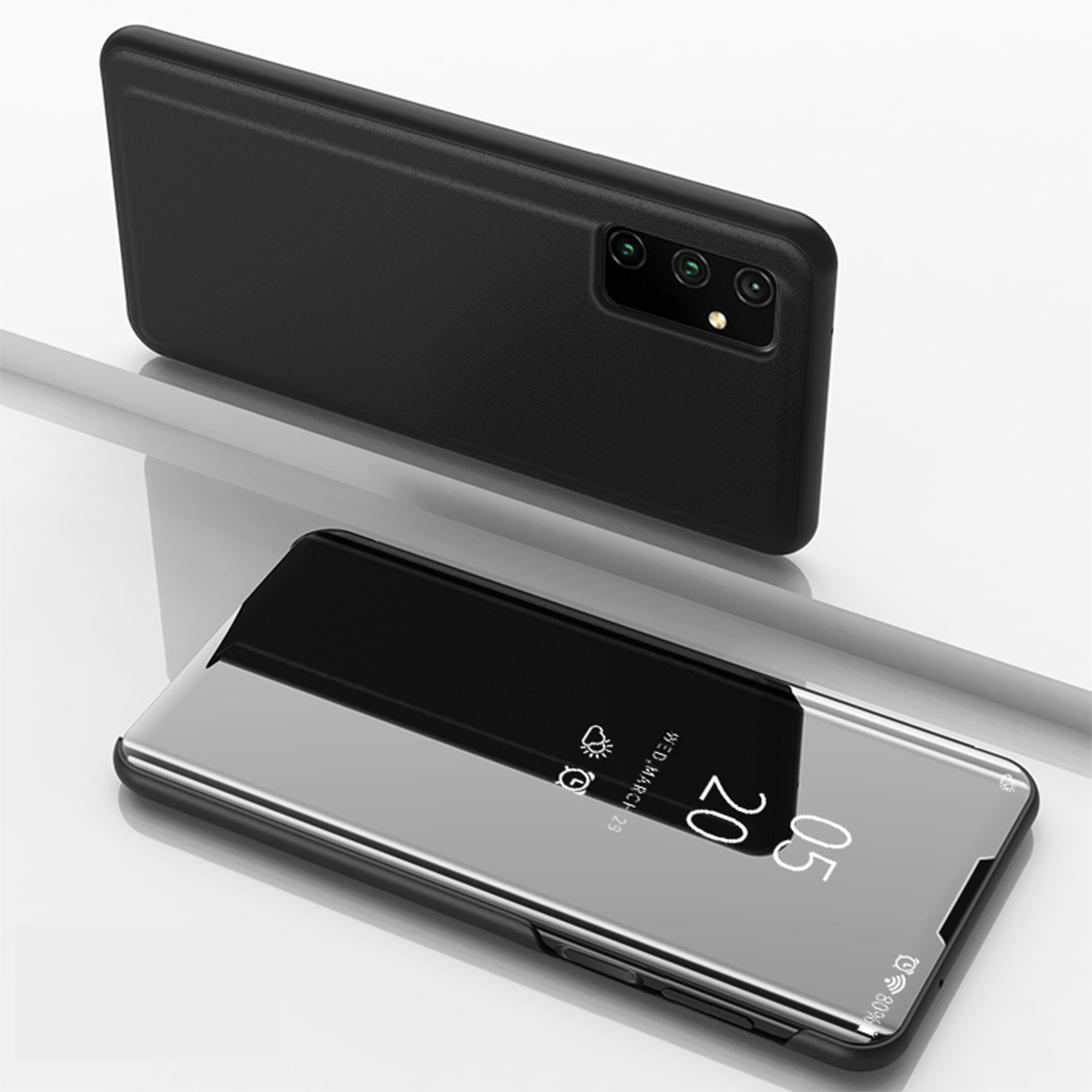 

Зеркальная Поверхность Фолио с Переворачиваемой Кожа - Черный, Galaxy A82 5G