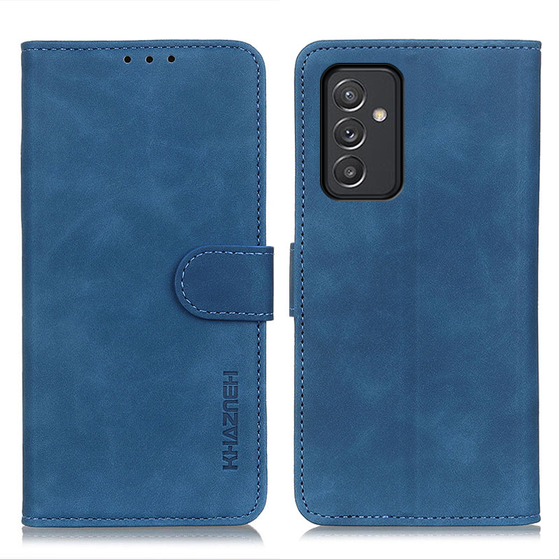 

KHAZNEH Wallet Design Retro Grain Style PU Leather Case with Stand for Samsung Galaxy A82 5G - Blue, Galaxy A82 5G