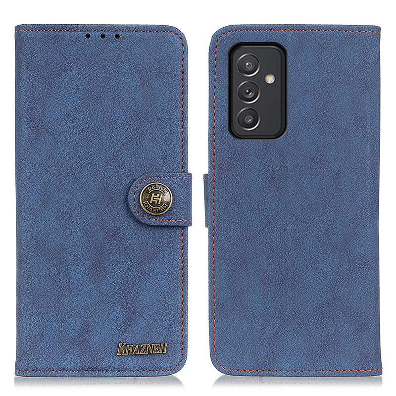 

Khazhen Full Protection Ретро Стиль Сплит Кожаный Чехол Чехол Кошелек Для Samsung Galaxy A82 5G - Синий, Galaxy A82 5G