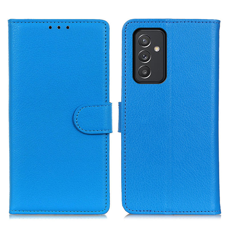 

Litchi Кожа Кожа Кожаный Стенд Скорлупы Для Samsung Galaxy A82 5G - Синий, Galaxy A82 5G