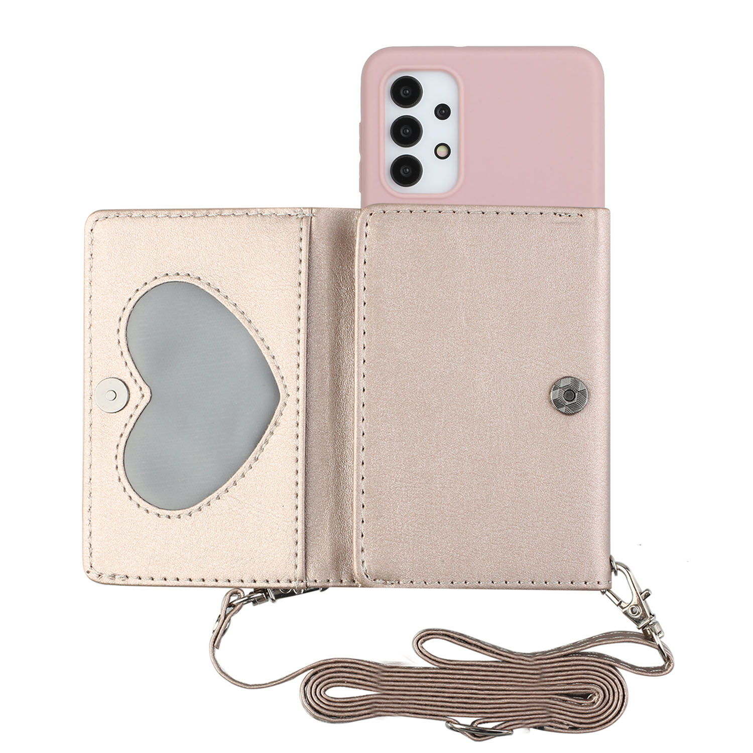 

Card Bag Style Kickstand PU Leather + TPU Case for Samsung Galaxy A32 5G - Pink, Galaxy A32 5G