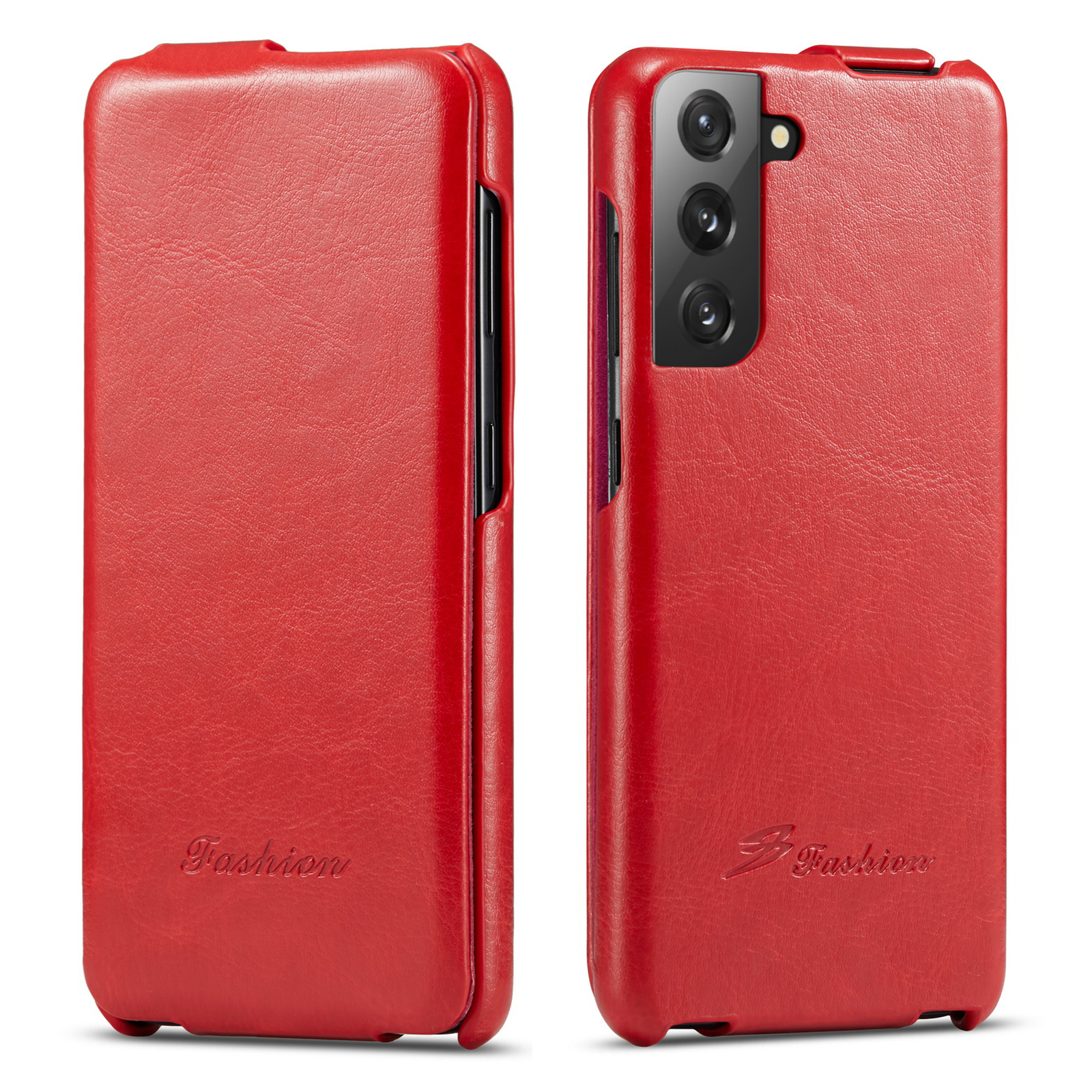 

Textured Leather Phone Cover Vertical Flip Shell for Samsung Galaxy S21 5G - Red, Galaxy S21 5G