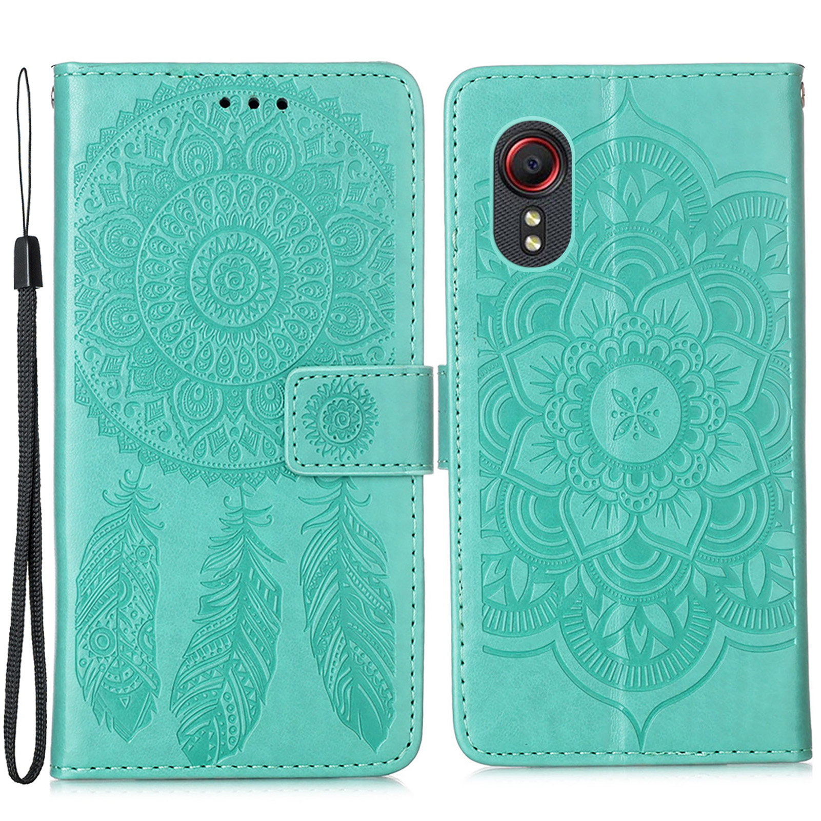 

Imprinting Dream Catcher Pattern Design Магнитная Кожаная Подставка Для Samsung Galaxy XCover 5 - Зеленый, Galaxy Xcover 5