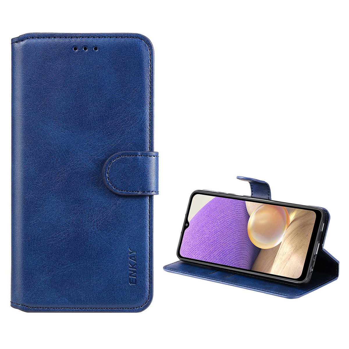 

Enkay Hat Prince pu Кожа + Защитная Крышка Кошелька TPU Для Samsung Galaxy A32 4G - Синий, Samsung Galaxy A32 4G (EU Version)