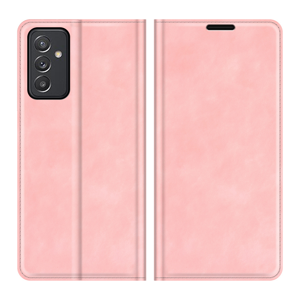 

Skin-touch Leather Cover Protective Auto-Absorbed Case with Wallet Stand for Samsung Galaxy Quantum 2 - Pink, Samsung Galaxy Quantum 2