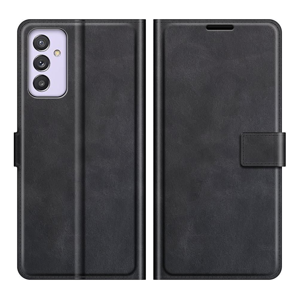

For Samsung Galaxy Quantum 2 Magnetic Square Clasp Leather Wallet Stand Protective Case - Black, Samsung Galaxy Quantum 2