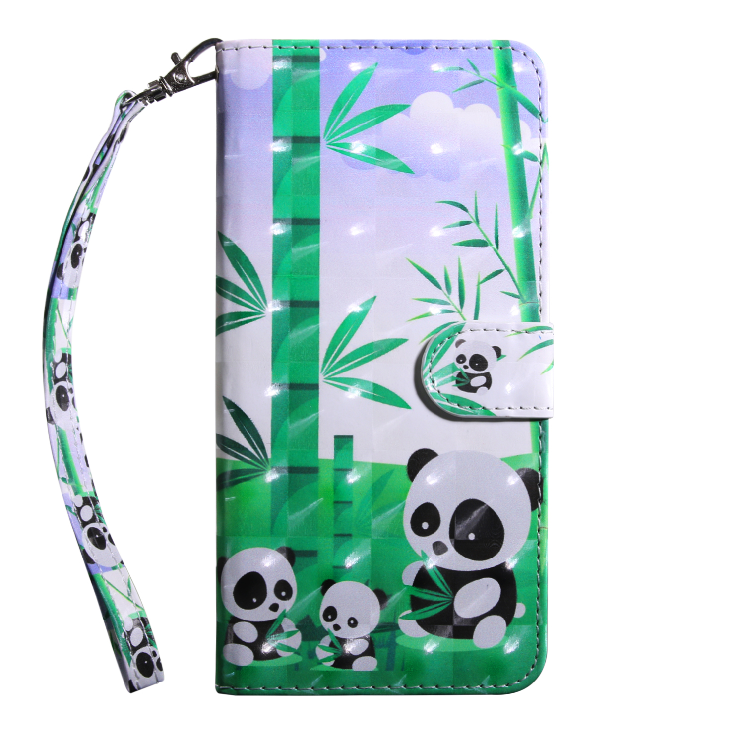 

PU Leather 3D Pattern Printing Wallet Stand Design Mobile Phone Cover Case for Samsung Galaxy A82 5G - Panda, Galaxy A82 5G