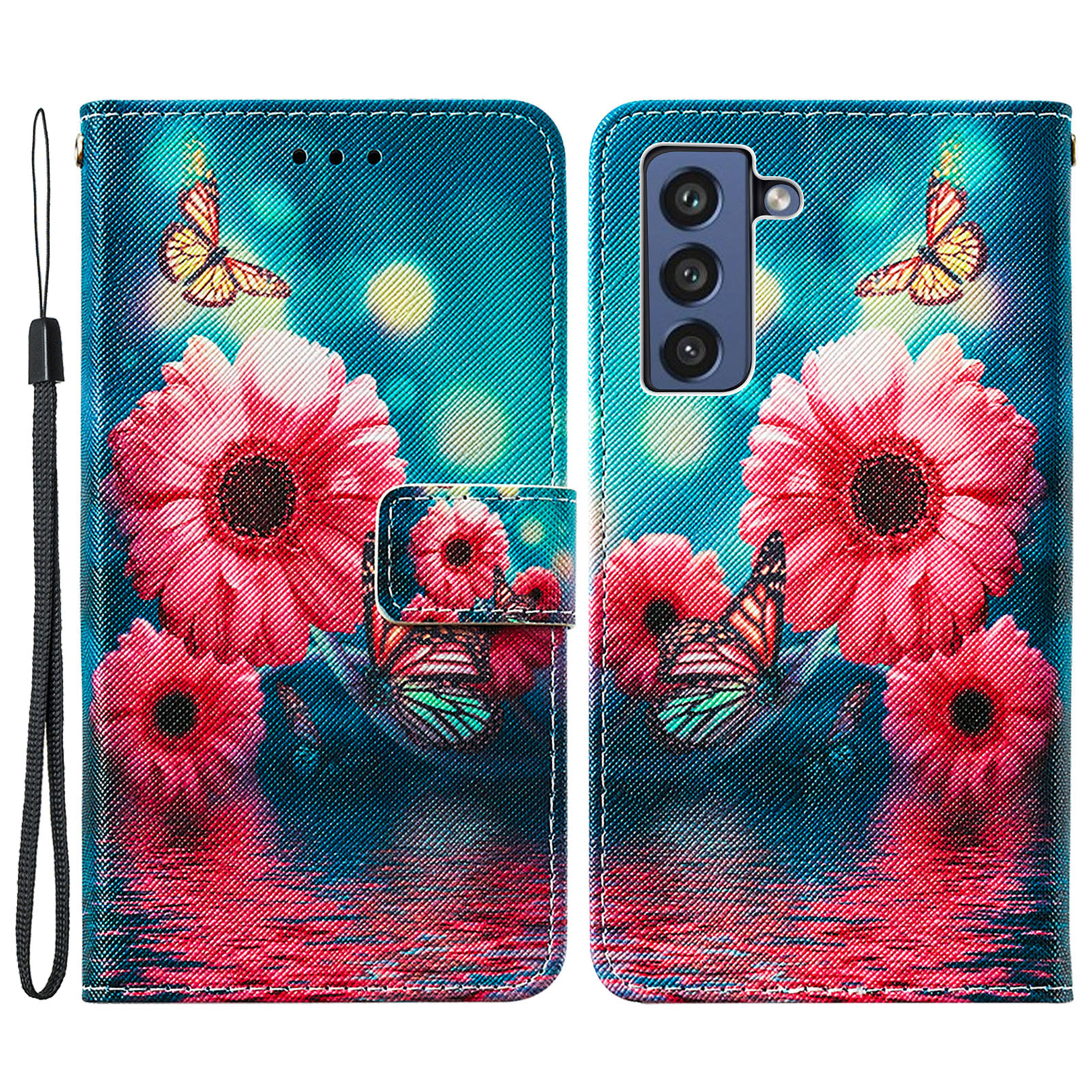 

Cross Texture Pattern Printing Wallet Stand Leather Flip Cover for Samsung Galaxy S21 FE/S21 Fan Edition - Chrysanthemum, Galaxy S21 FE 5G