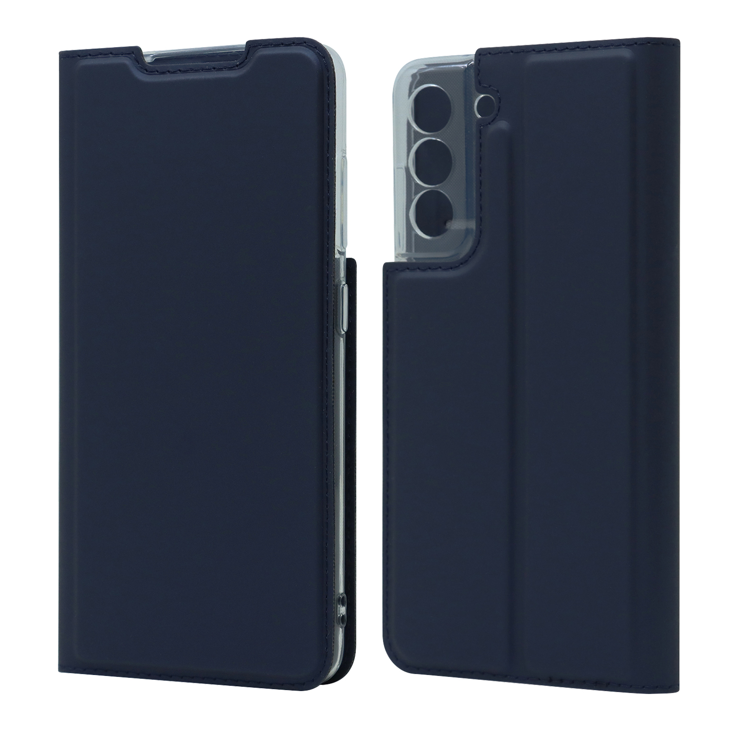 

Magnetic Closure Leather Phone Protective Cover Stand Case with Card Slot for Samsung Galaxy S21 FE - Blue, Galaxy S21 FE 5G