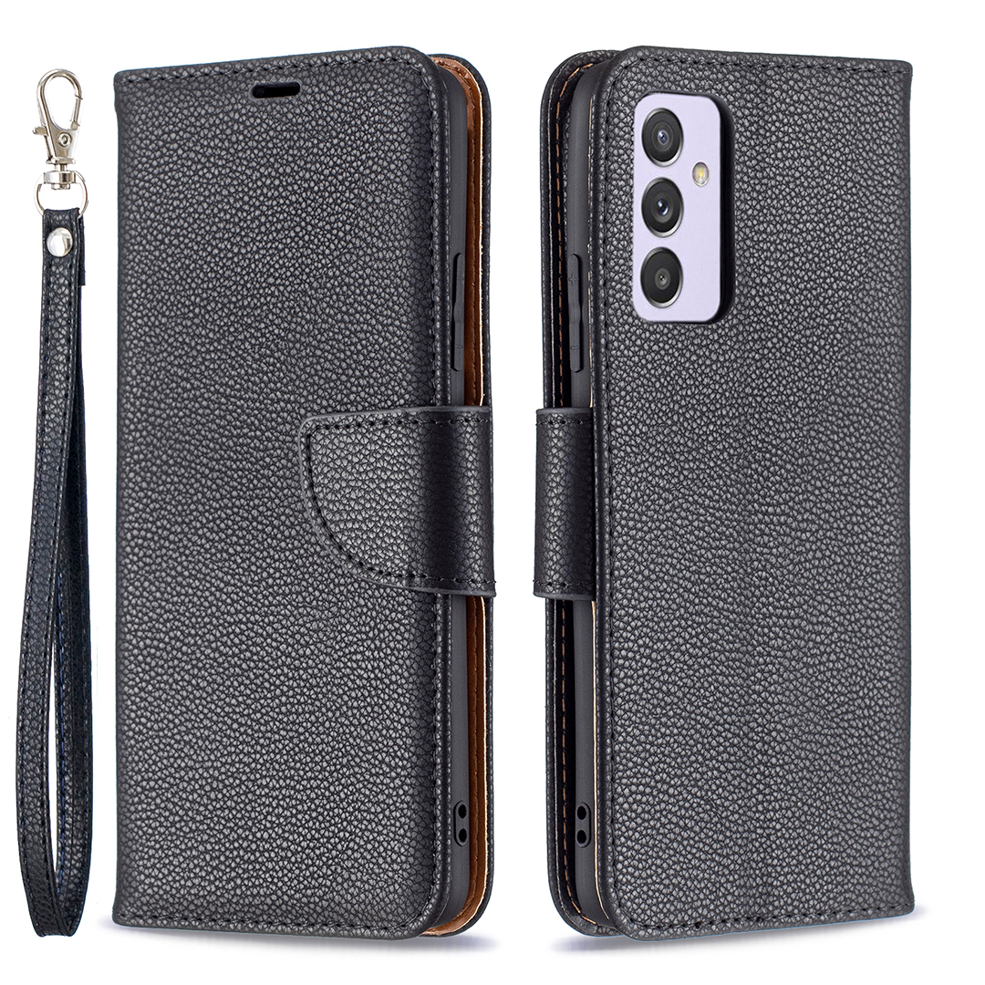 

Litchi Skin Wallet Stand Case Для Samsung Galaxy A82 5G - Черный, Galaxy A82 5G