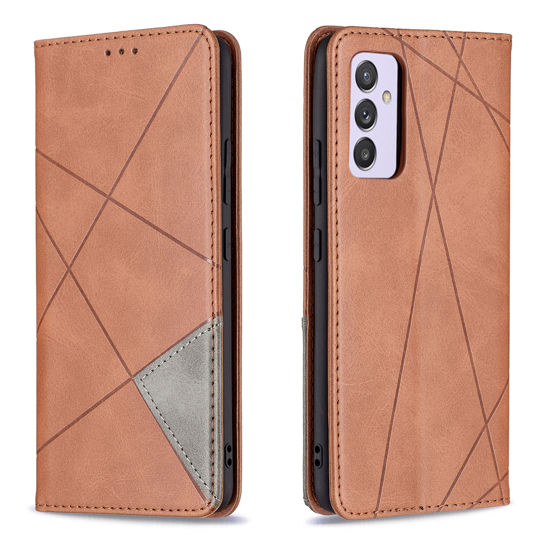 

Geometric Pattern Stand Leather Card Holder Case for Samsung Galaxy A82 5G - Coffee, Galaxy A82 5G