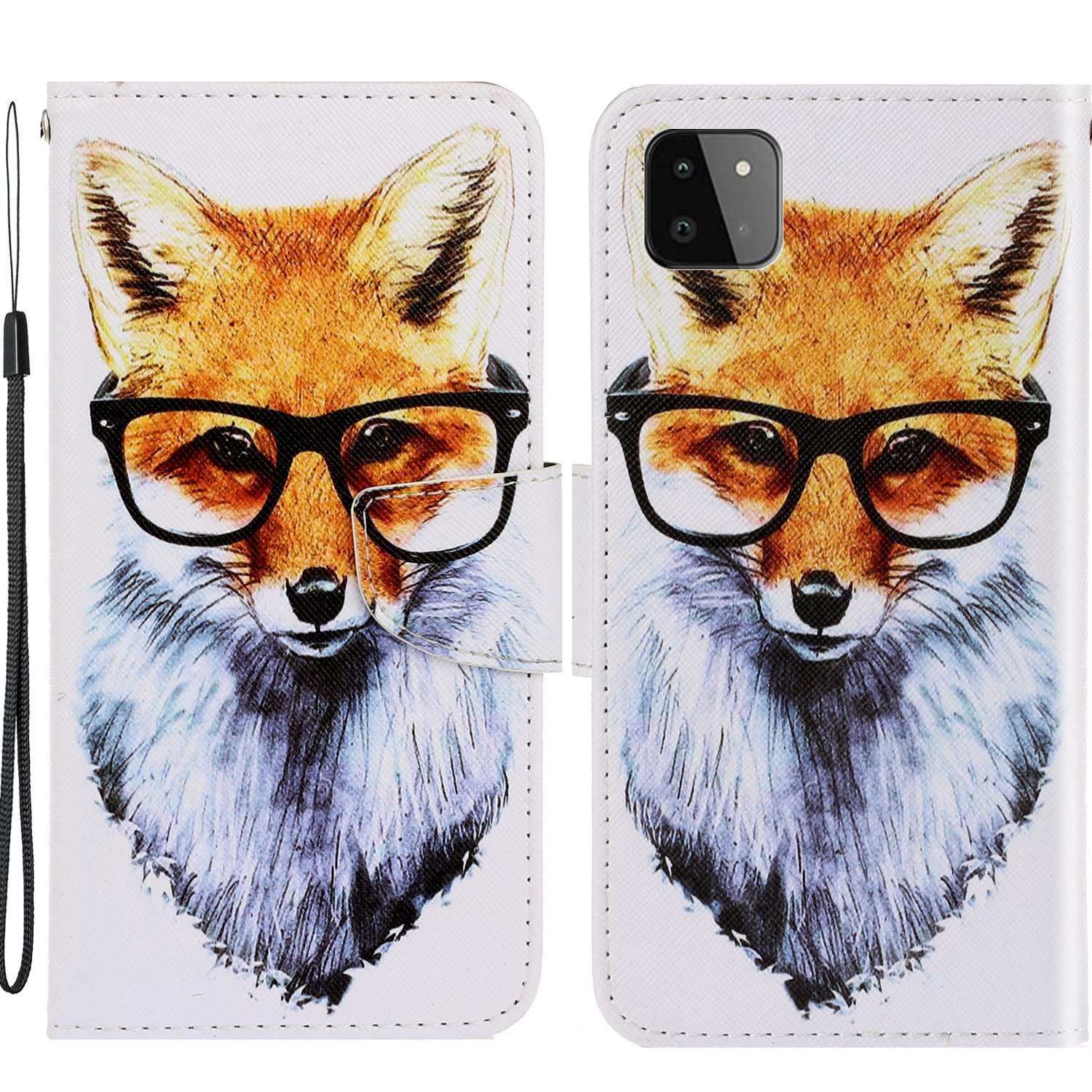 

Full Coverage Pattern Printing PU Leather Wallet Stand Phone Cover Case for Samsung Galaxy A22 5G (EU Version) - Fox, Galaxy A22 5G (EU Version)